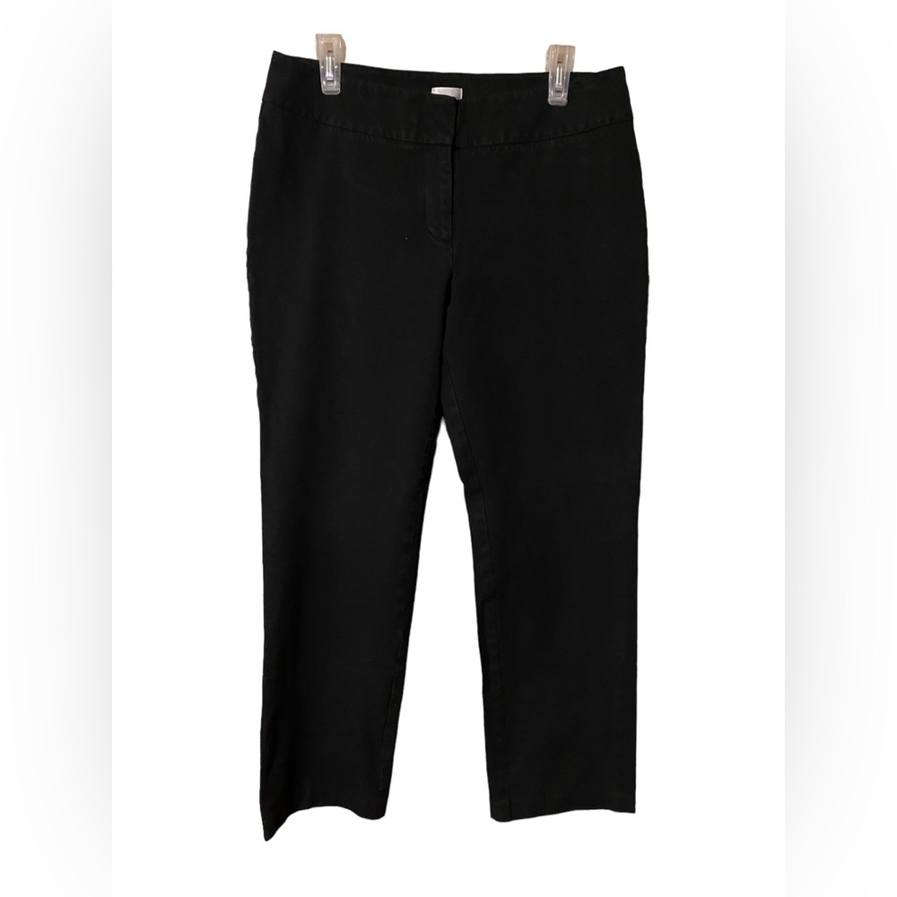 Chico’s Women’s Pants Size 2 US 12 Large Regular Black Stretch Straight Leg